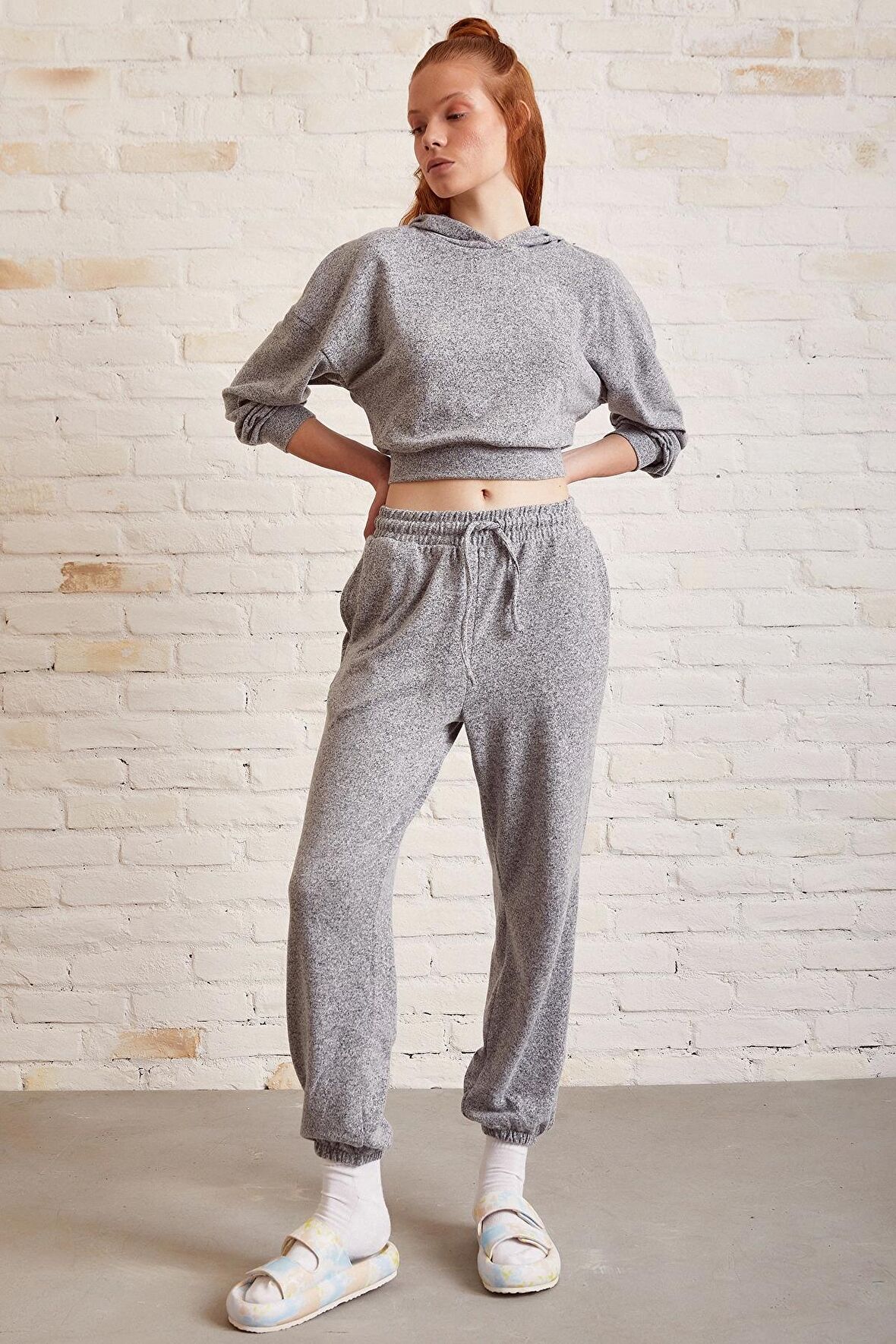 Bol Kesim Eşofman Takım Gri