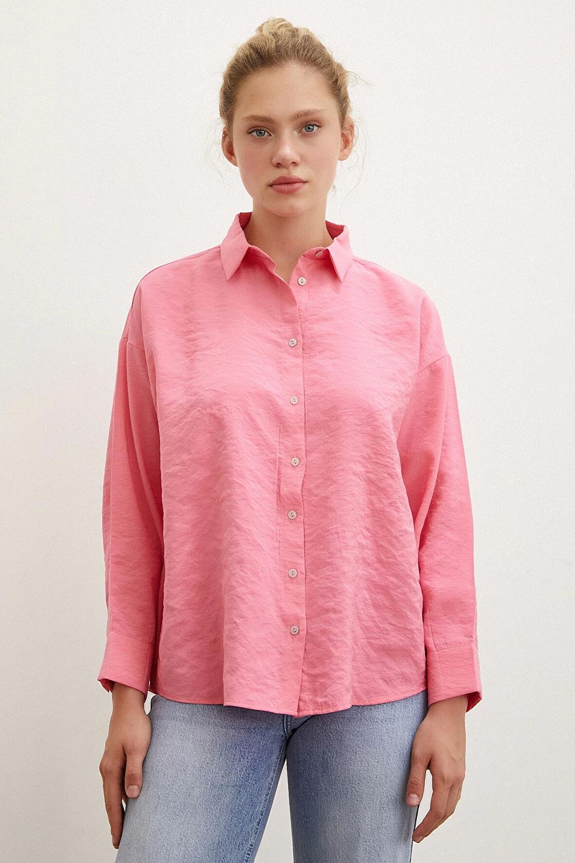 Basic Modal Gömlek Pembe