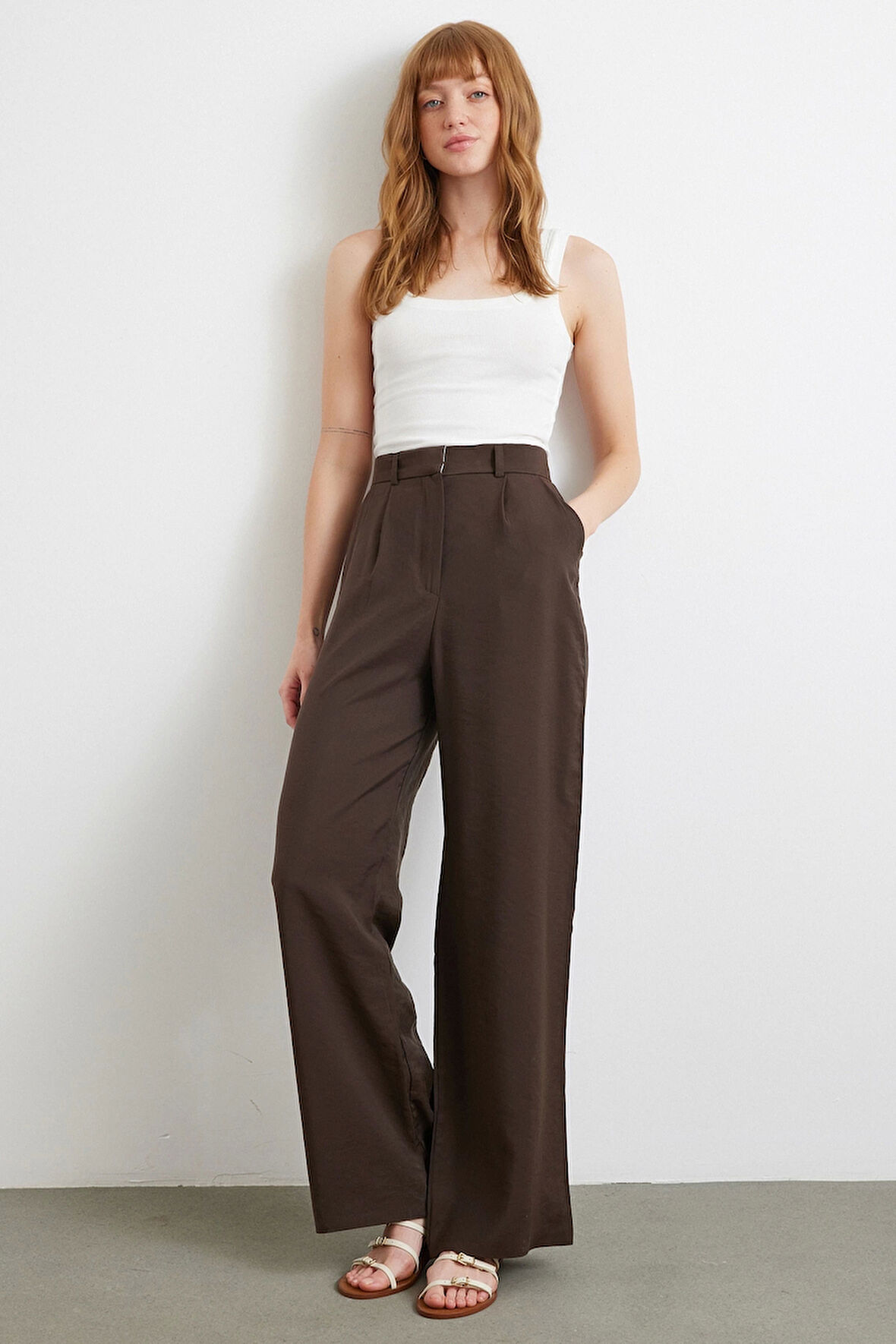 Modal Palazzo Pantolon Kahve