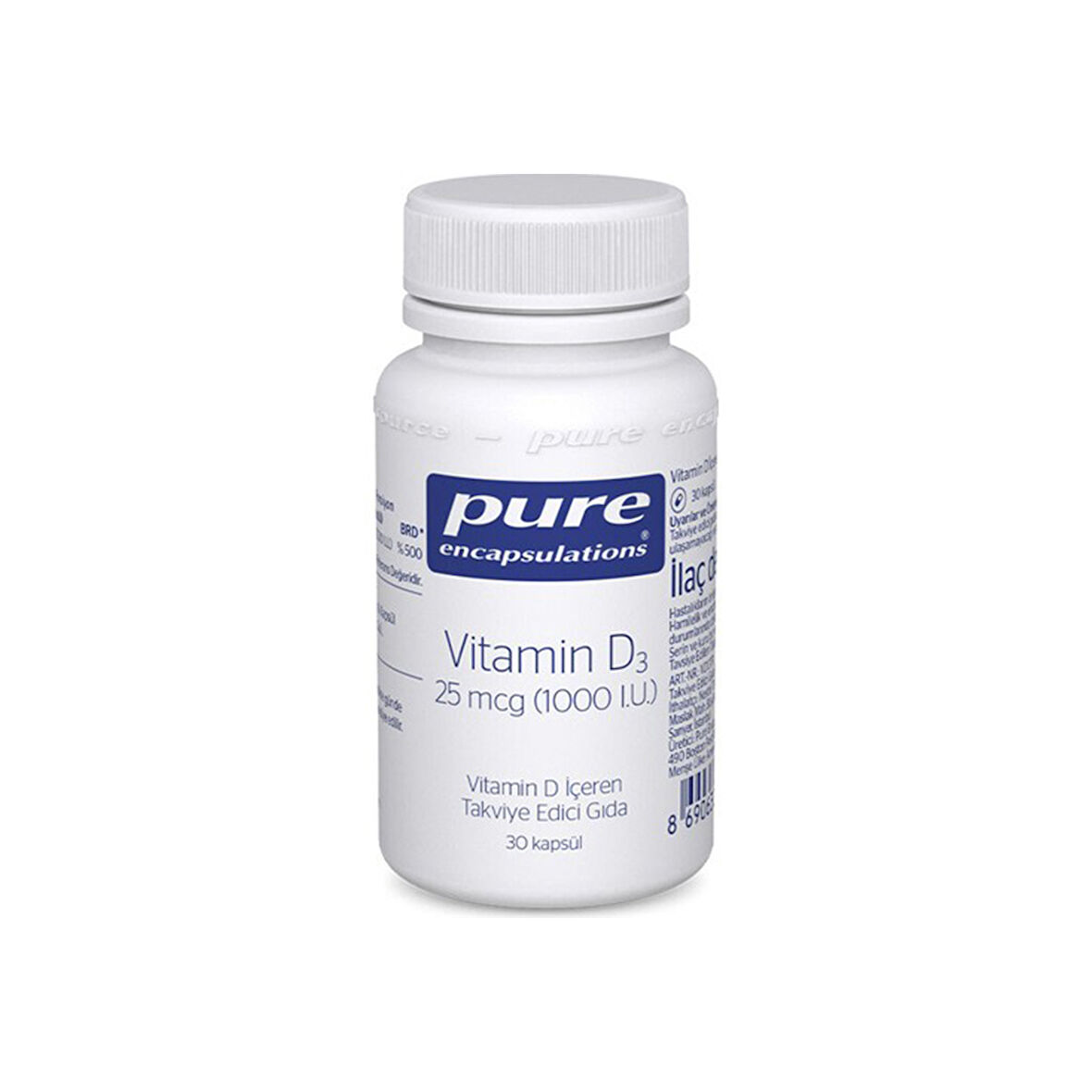 Pure Encapsulations Vitamin D3 1000 IU 30 Kapsül