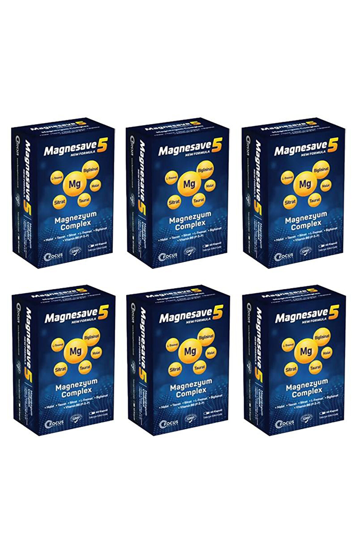 Magnesave5 Magnezyum Complex 60 kapsül x6