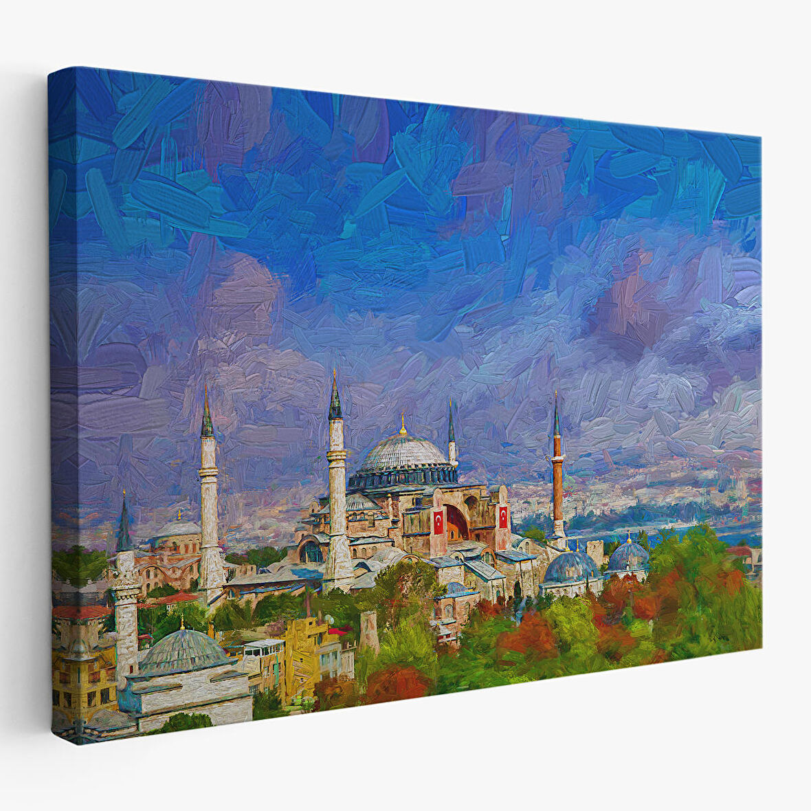 Ayasofya Camii Yağlıboya Görünüm Kanvas Duvar Tablosu-3690