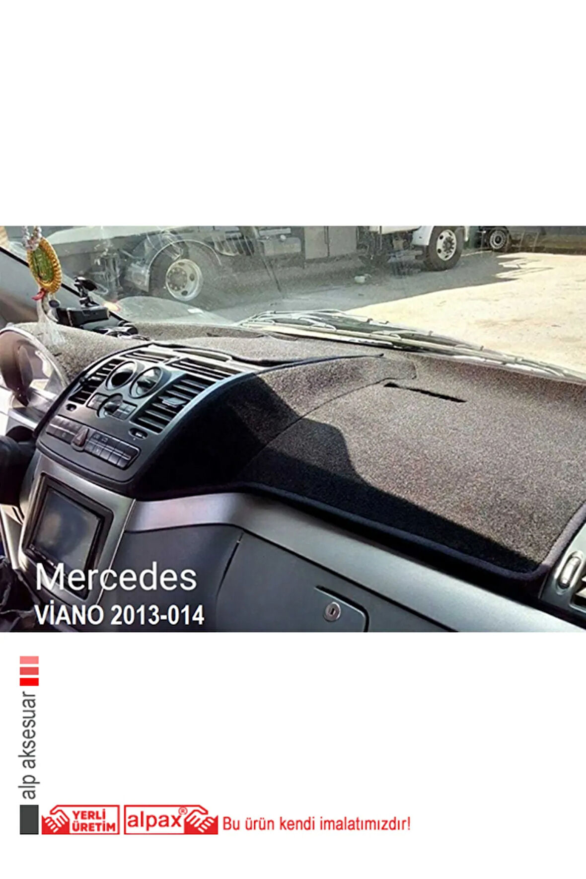 Mercedes Viano W639 2003-2014 Torpido Koruma  Halısı -  Siyah Kenar