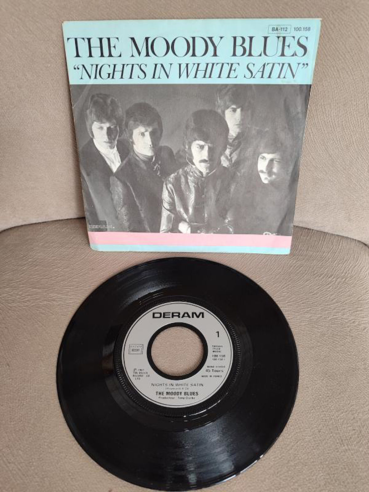 THE MOODY BLUES - Nights In White Satin - 1980 Fransa  Basım 45lik Plak 2. EL