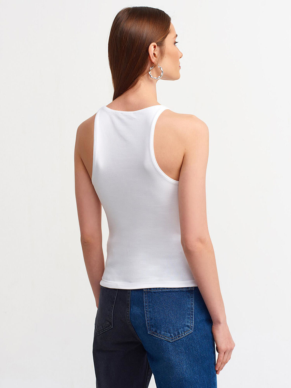 Halter Yaka T-shirt-Beyaz