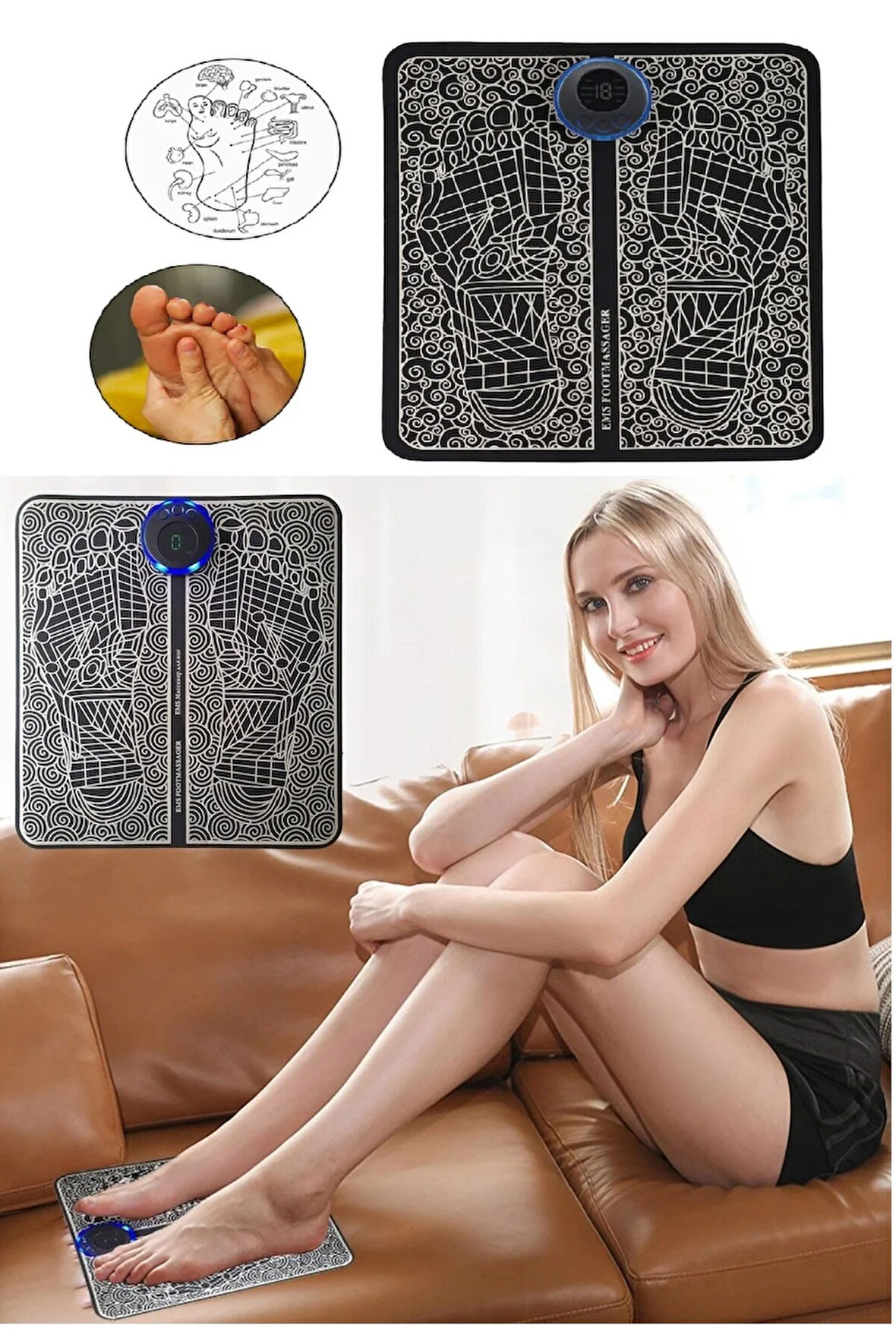 Ems Ayak Masaj Pedi Foot Massager Titreşimli Refleksloji Masaj Aleti