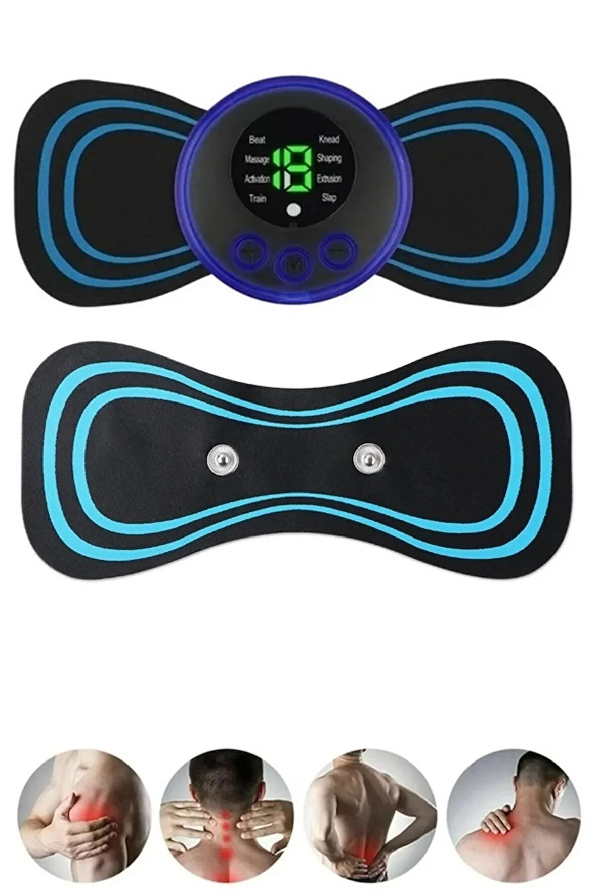 8 Farklı Modlu 1 Cihaz 1 Yedek Ped Dahil Darbeli Titreşimli Boyun Sırt Kol Masaj Aleti Cihazı