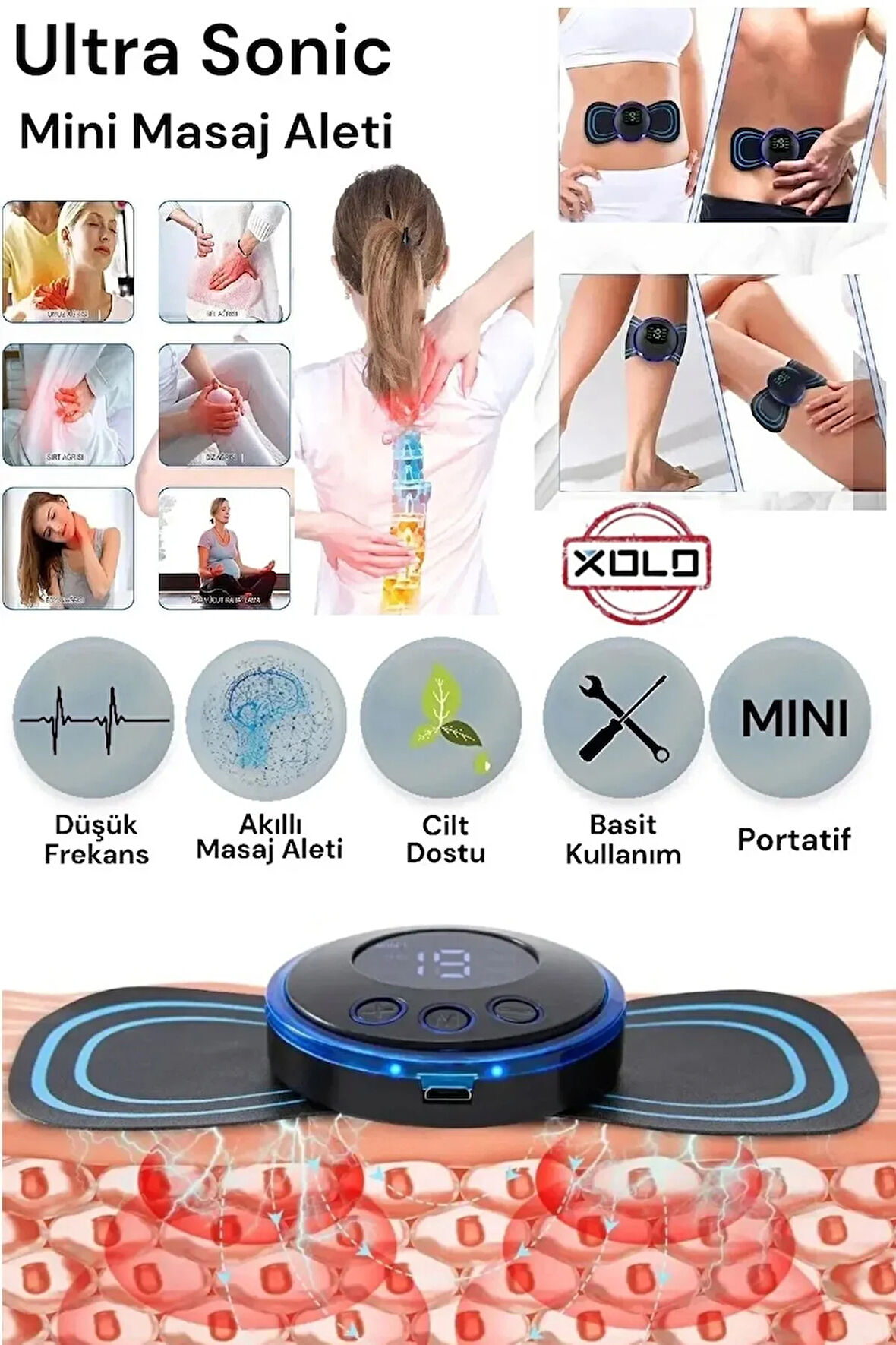 Portable Elektrikli Lcd Ekran EMS Usb Şarj Aletli Mini Elektrikli Kelebek Tasarımlı Masaj Aleti