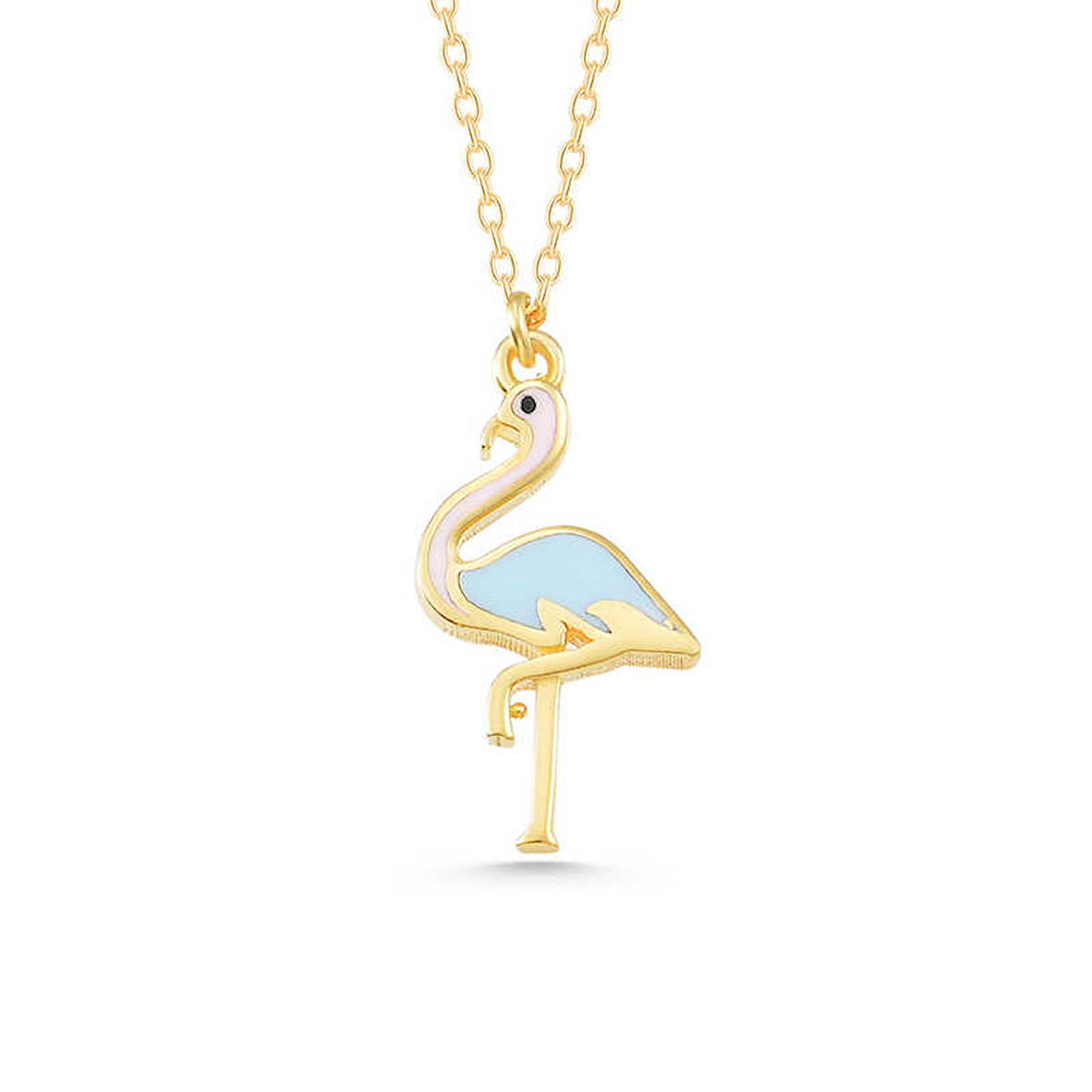himarry 925 Ayar Gümüş Gold Flamingo Kadın Kolye