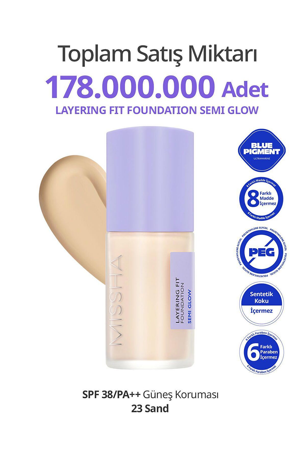 Yarı Parlak Bitişli Nemlendirici Fondöten + Fırça Layering Fit Foundation Semi Glow Set (No.23 Sand)