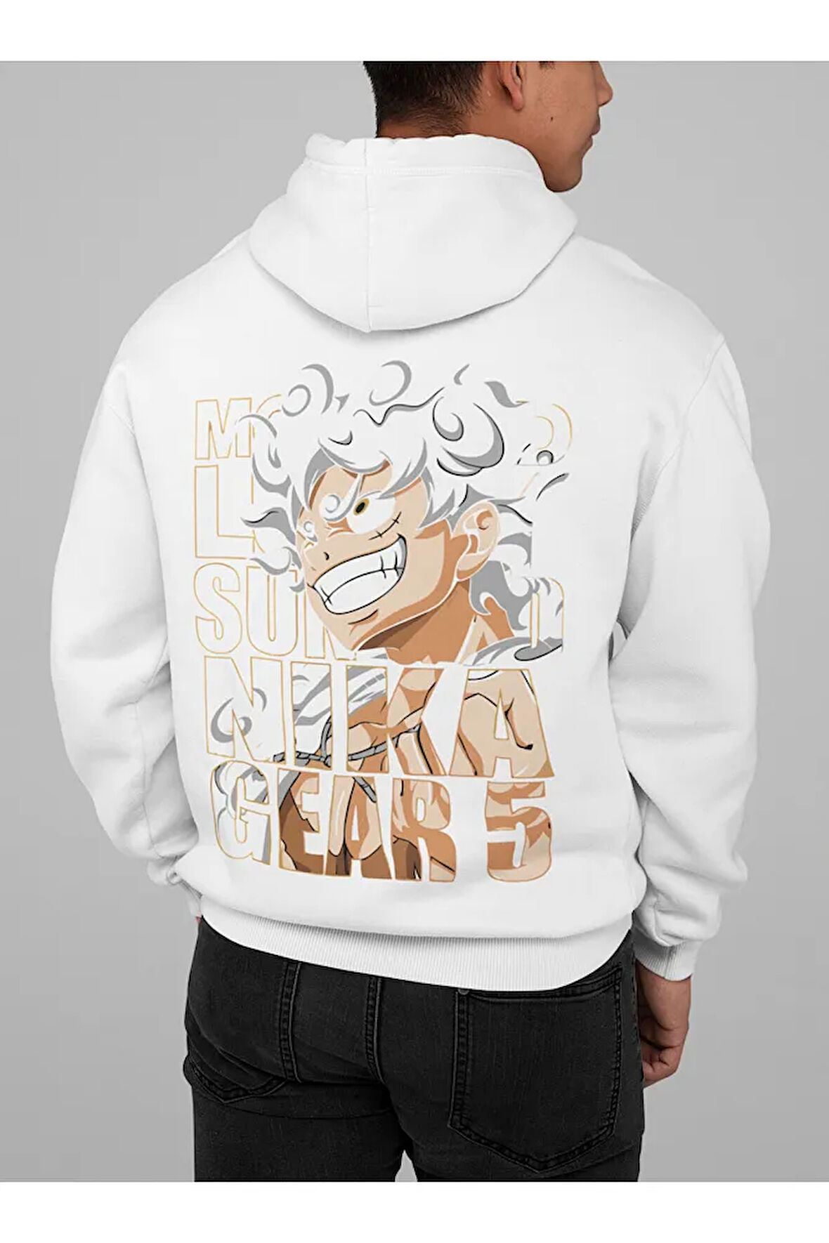 Monkey Luffy Gear 5 Baskılı Unisex Oversize Anime Hoodie