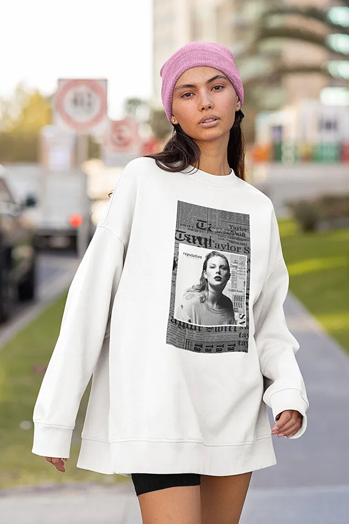 Taylor Swift Şarkıcı Baskılı Unisex Oversize Tasarım Sweatshirt