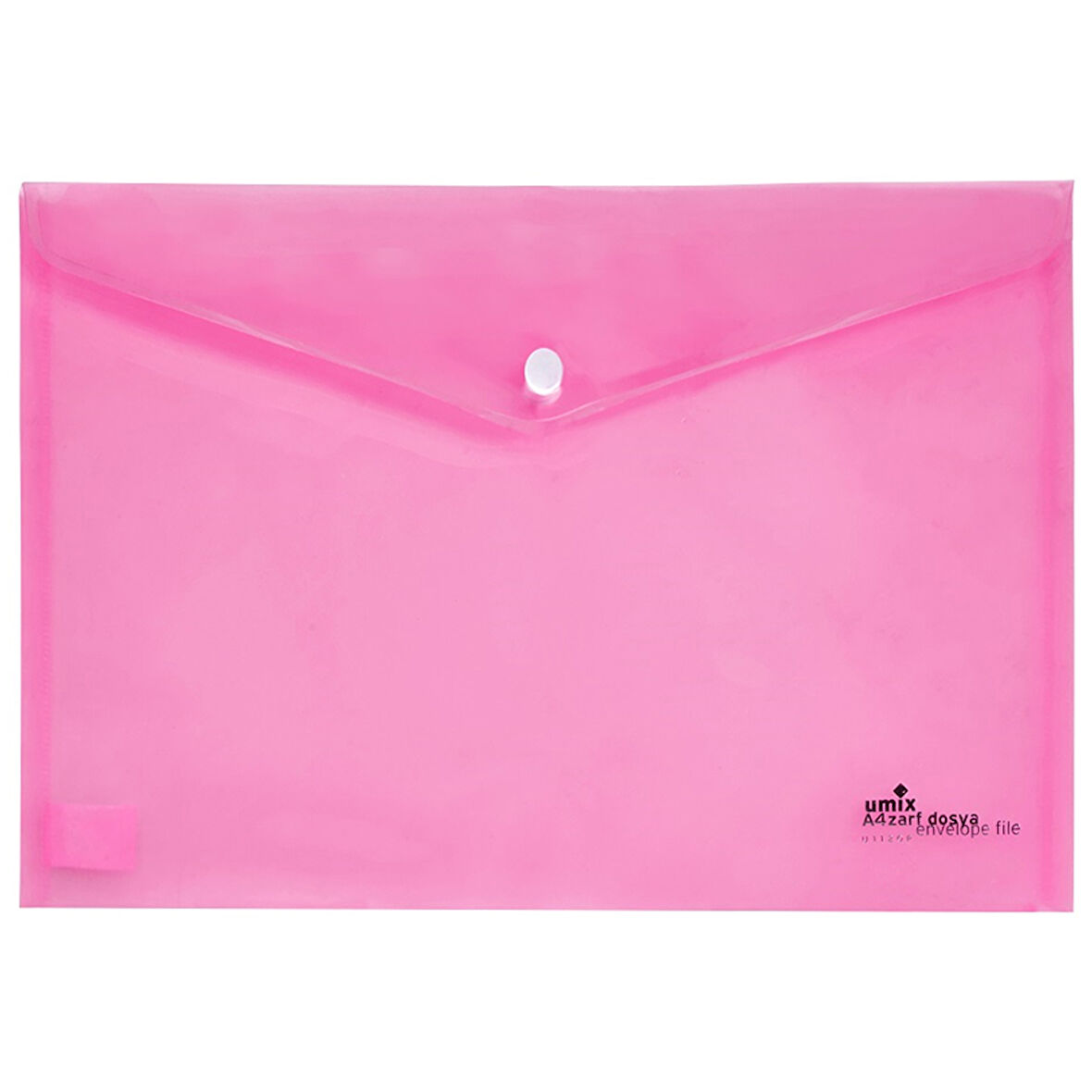 Umix Çıtçıtlı Şeffaf Zarf Dosya Pembe Eco (12 li)