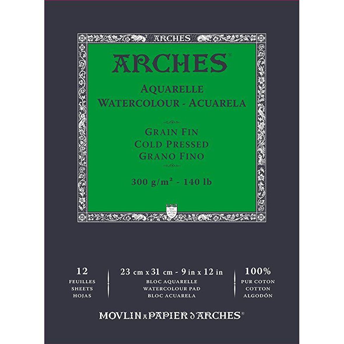 Arches Sulu Boya Blok Defter Cold Pressed 300g 12 Yaprak 23x31