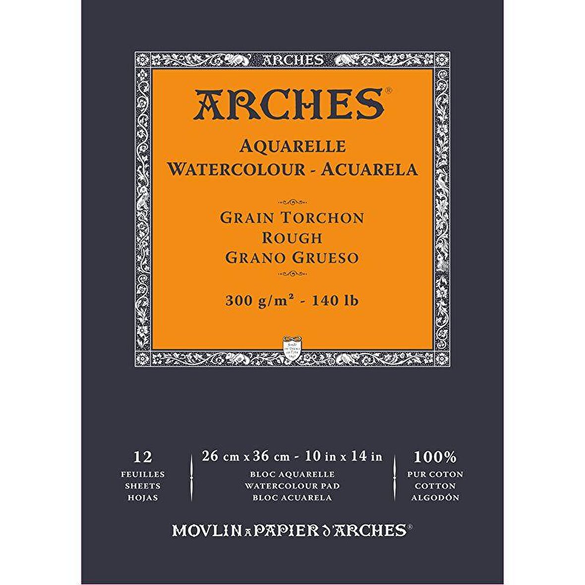 Arches Sulu Boya Blok Defter Rough 300g 12 Yaprak 26x36