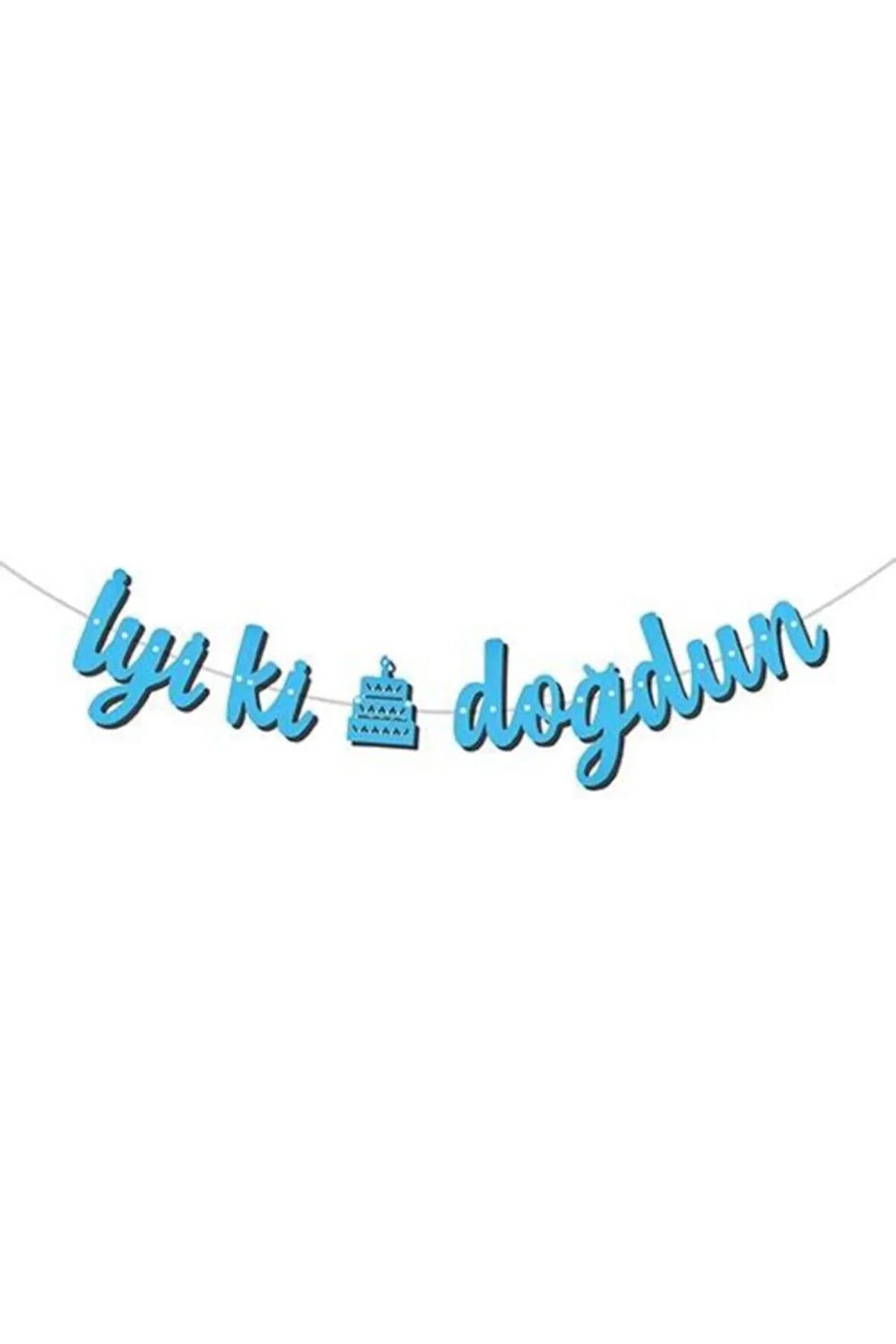 Kaligrafi Banner İyiki Doğdun Mavi