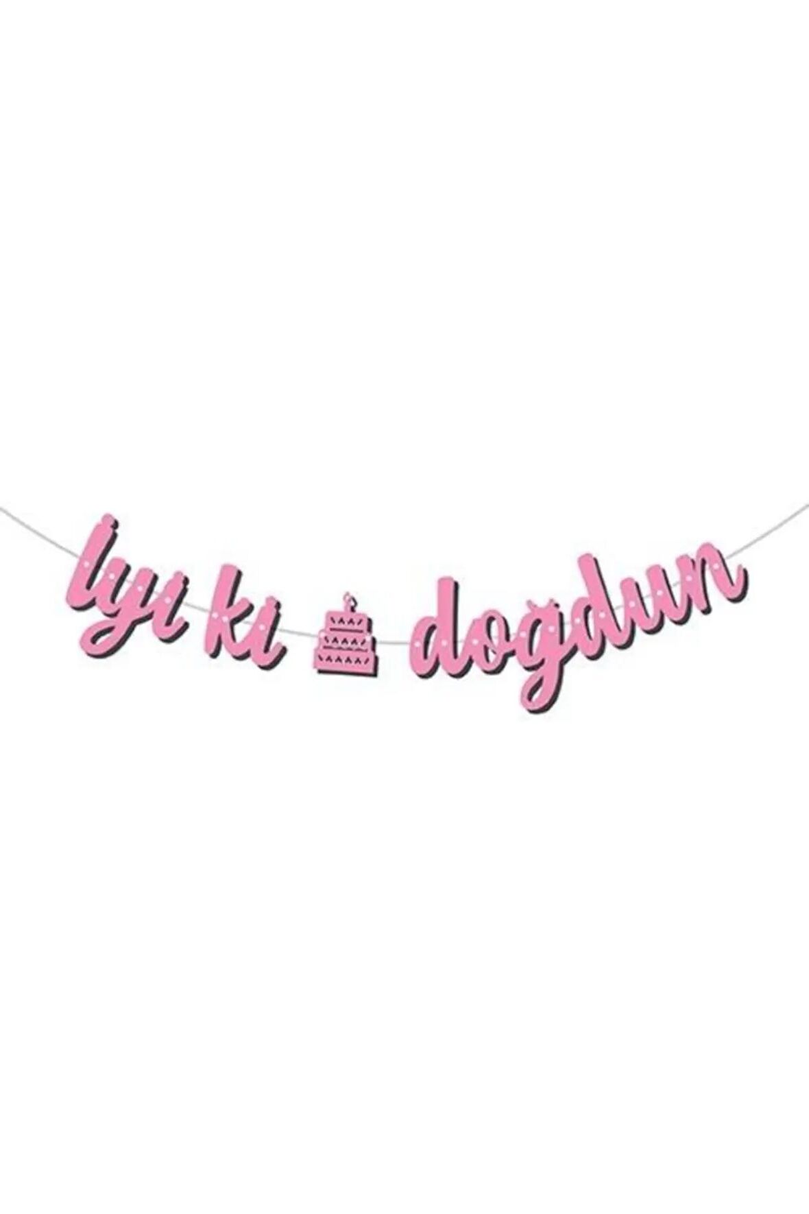 Kaligrafi Banner İyiki Doğdun Pembe