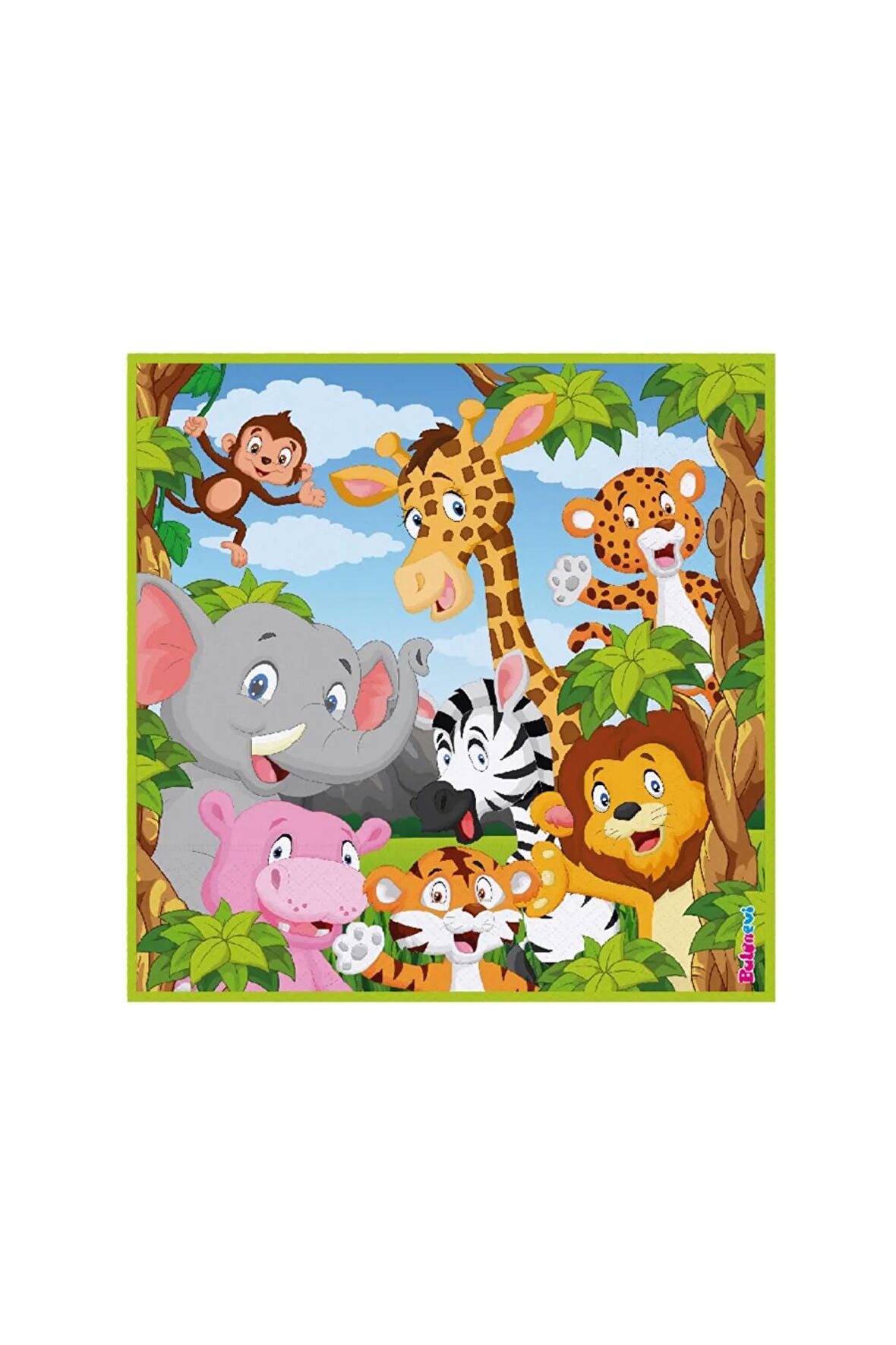 Safari Temalı Lisanslı Kağıt Peçete 33x33 16'lı