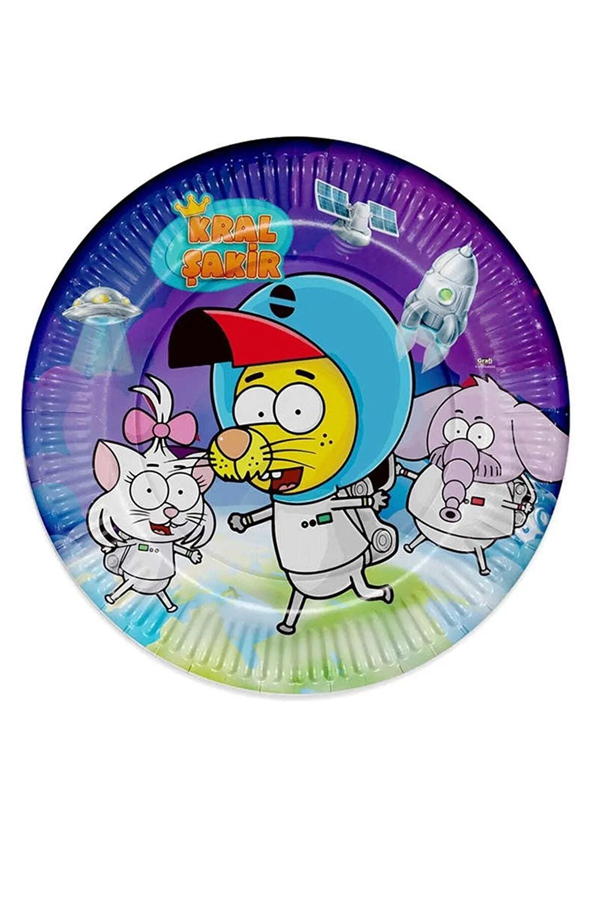 Kral Şakir Uzayda Karton Tabak 8'li 23 cm 