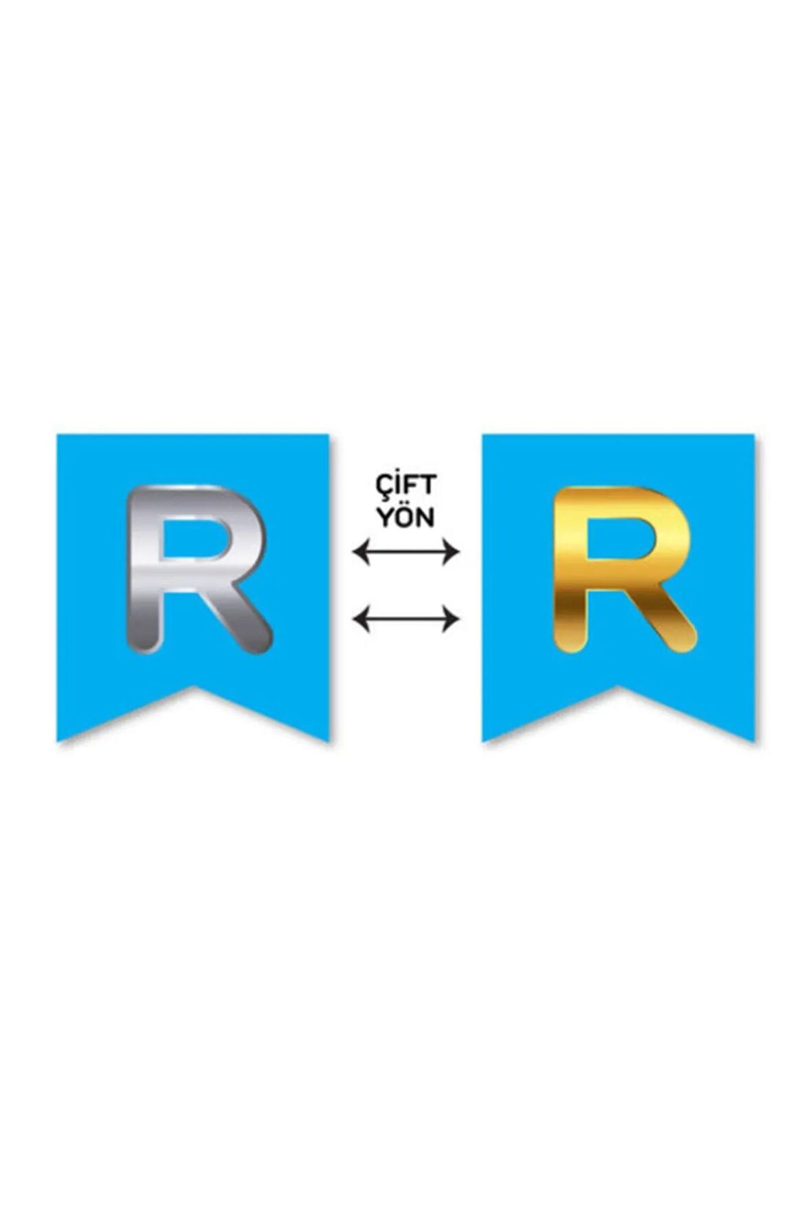 Çift Taraflı Harf Banner Gold/Gümüş Mavi R