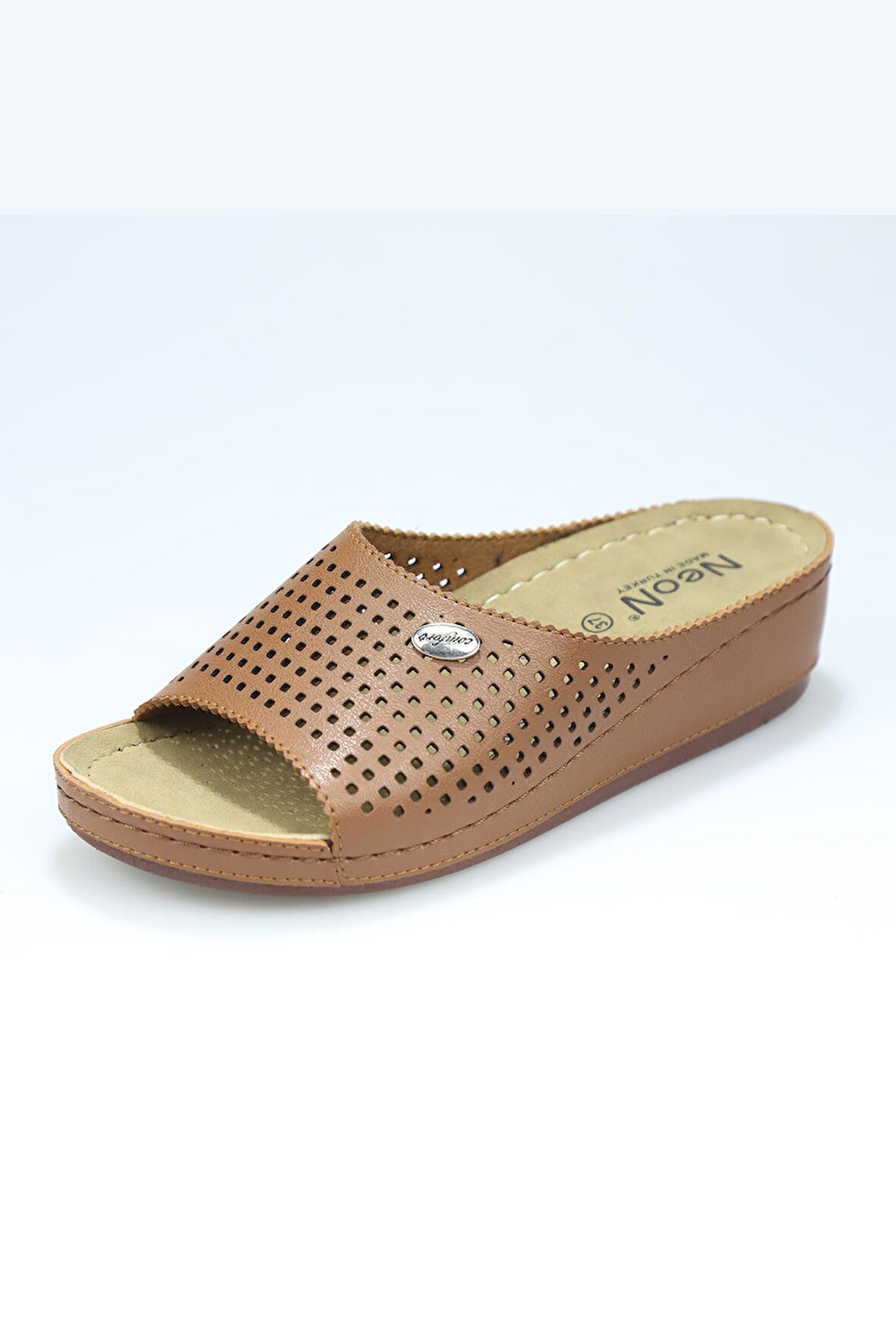 Suçi Kadın Şık Lazer Desenli Günlük Ortopedik Taban Terlik Misafir Genç Anne Dışarı Ev Terliği