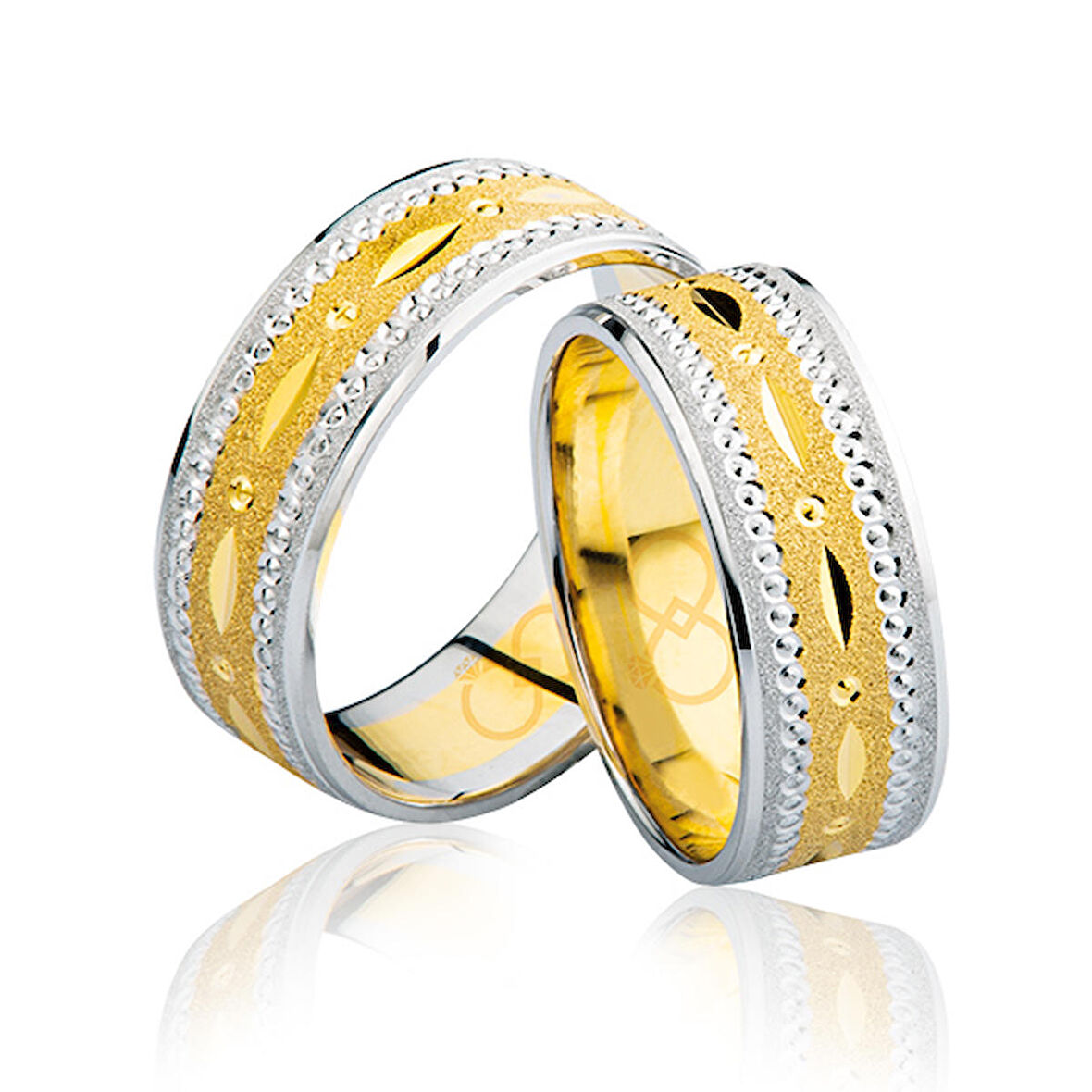 Sarı Beyaz Altın Alyans 3701-2