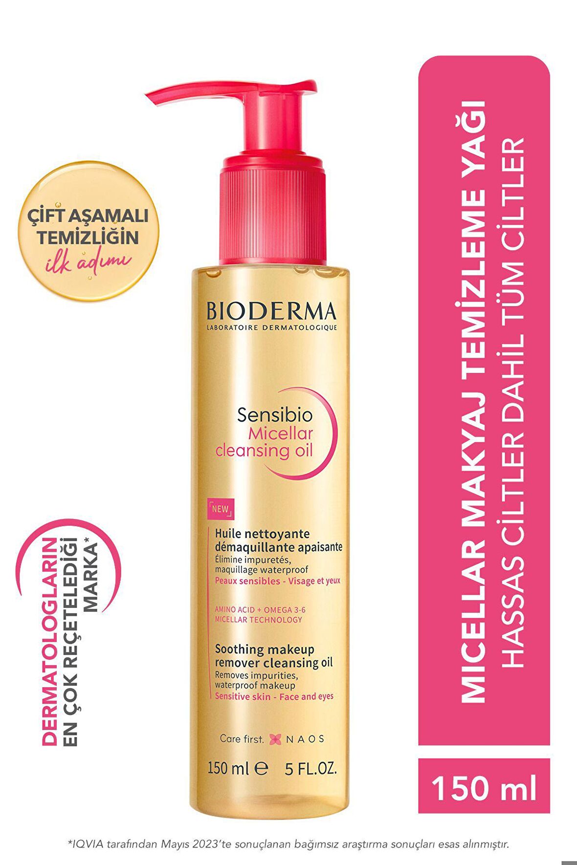 BIODERMA Sensibio Micellar Cleansing Oil Tüm Ciltler Yüz ve Göz Makyajı Çift Aşamalı Temizleme Yağı 150 ml 3701129807835