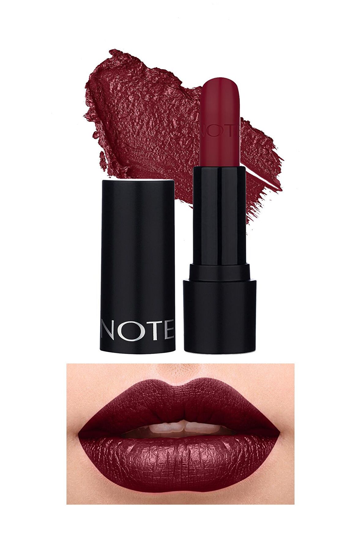 Note Deep Impact Lipstick Kremsi Dokulu Yarı Parlak Ruj 14 Warm Cherry - Kırmızı