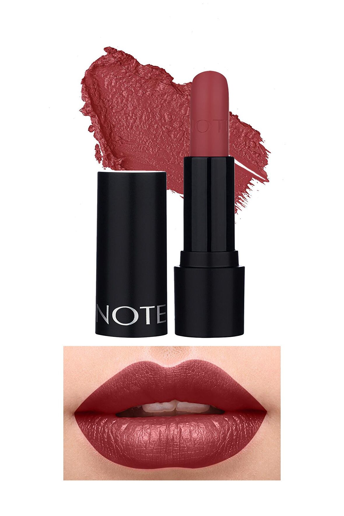 Note Deep Impact Lipstick Kremsi Dokulu Yarı Parlak Ruj 04 Terracotta - Kırmızı