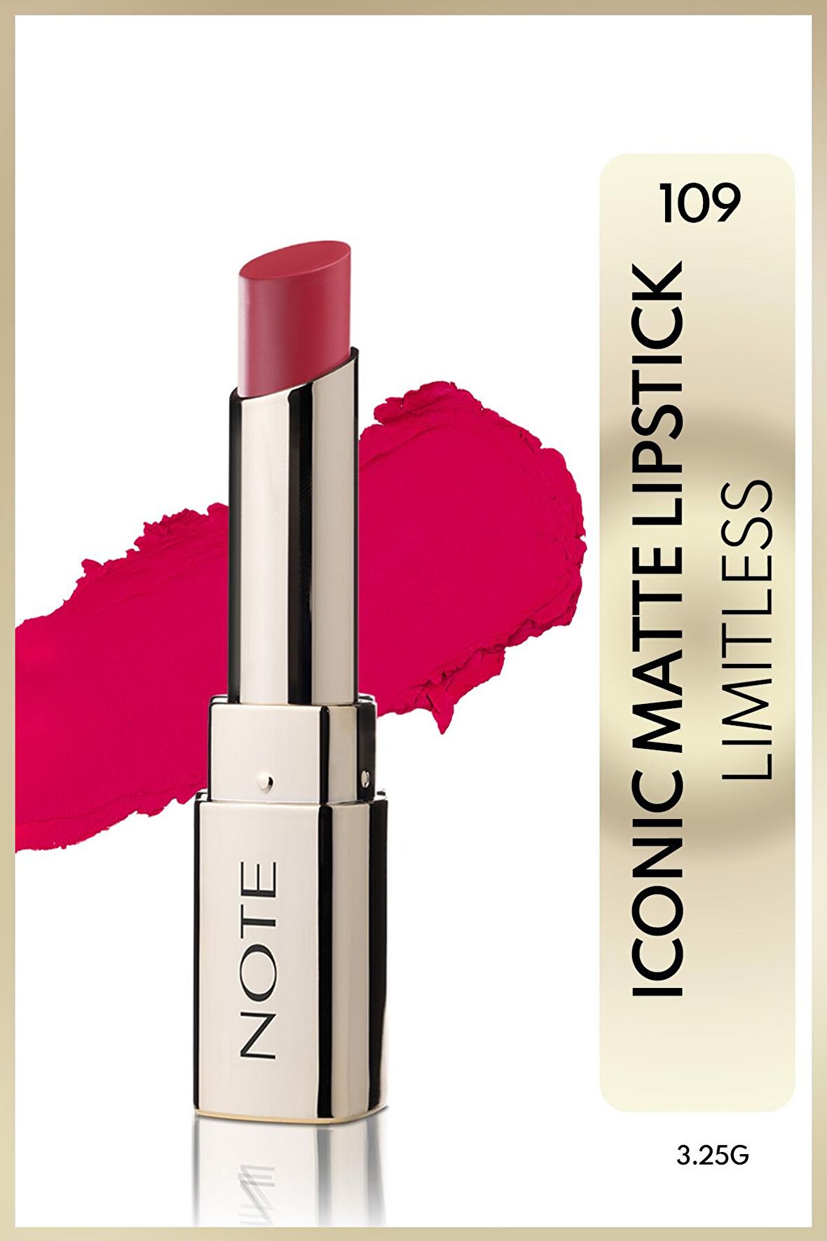 Note Iconic Matte Lipstick Kalıcı Mat Ruj 109 Limitless - Pembe