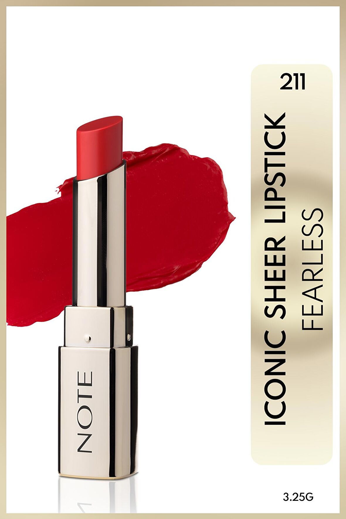 Note Iconic Sheer Lipstick Nemlendirici Parlak Ruj 211 Fearless - Kırmızı