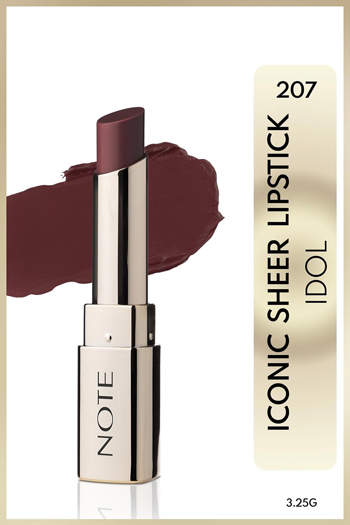 Note Iconic Sheer Lipstick Nemlendirici Parlak Ruj 207 Idol - Kahverengi