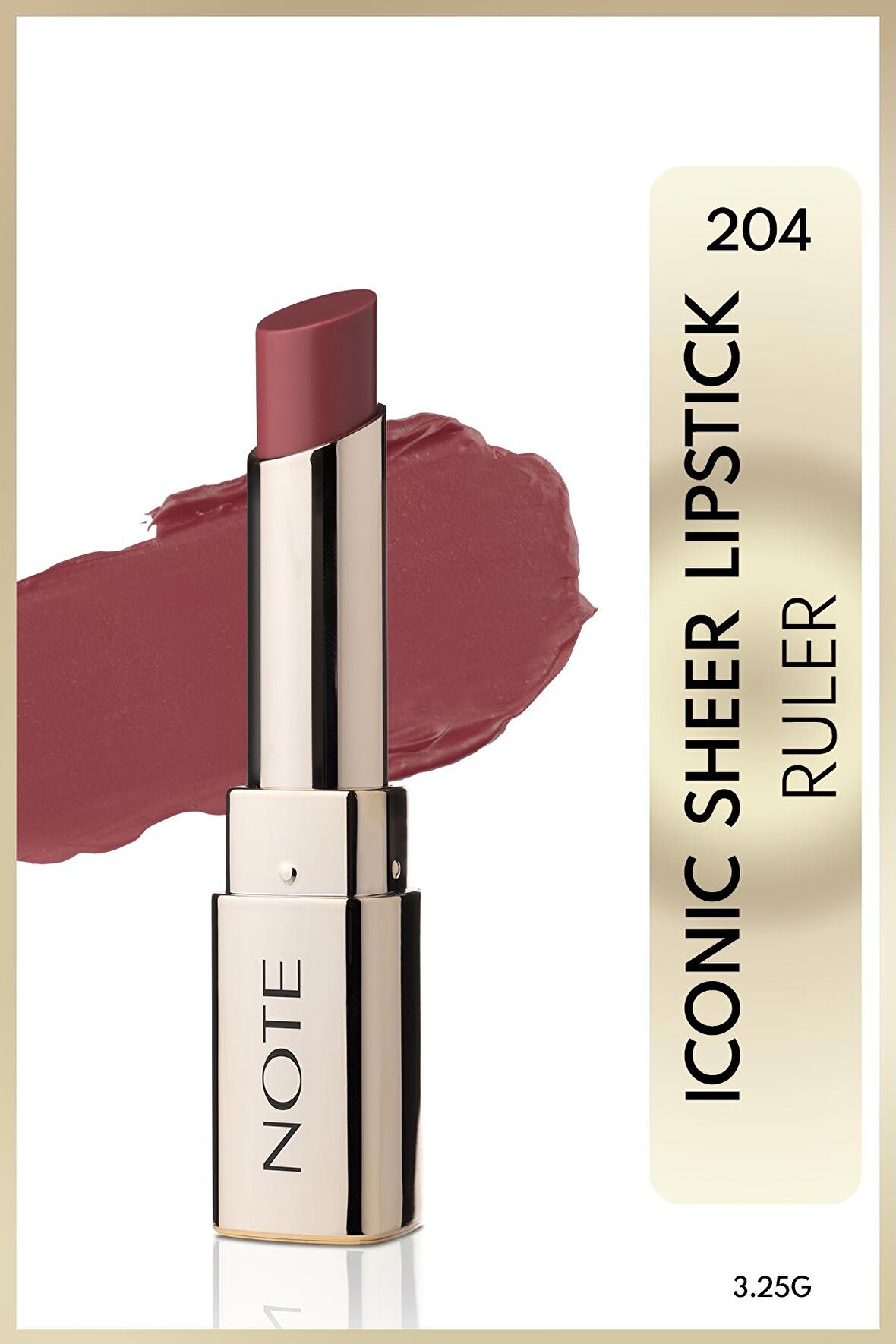 Note Iconic Sheer Lipstick Nemlendirici Parlak Ruj 204 Ruler - Pembe