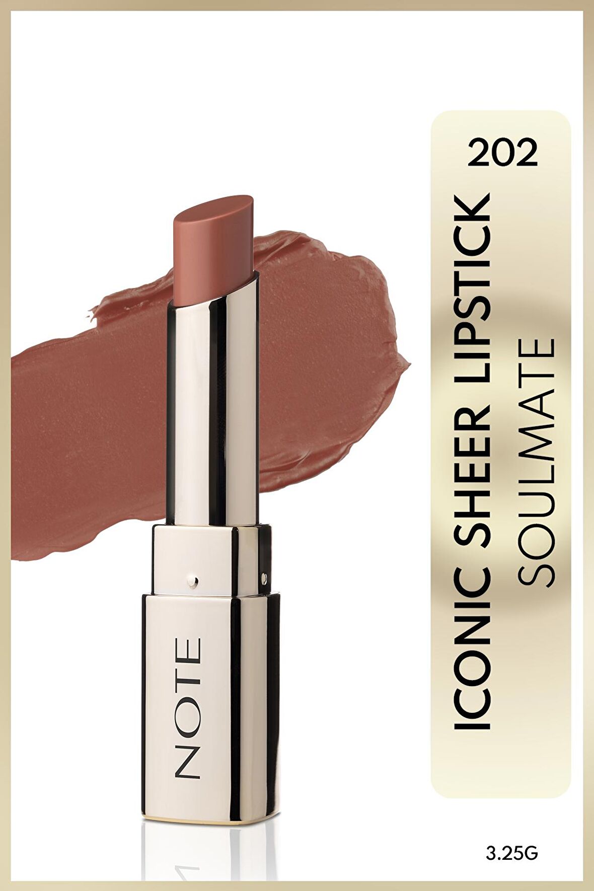 Note Iconic Sheer Lipstick Nemlendirici Parlak Ruj 202 Soulmate - Nude