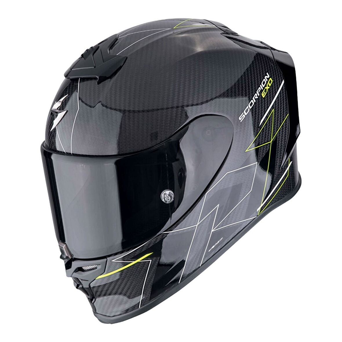 Scorpion EXO R1 Evo Carbon Cynergy Spor Motosiklet Kask Siyah  Sarı