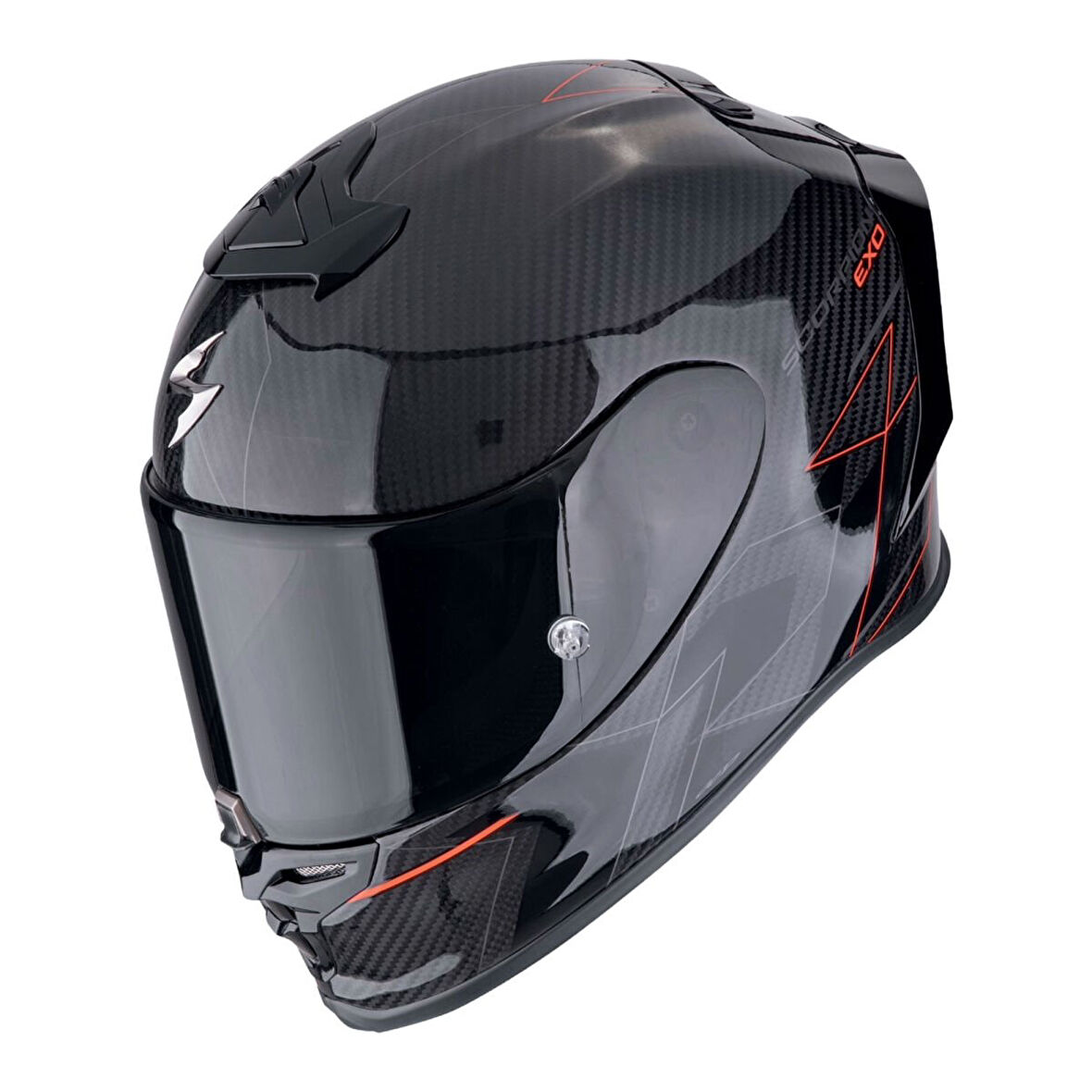 Scorpion EXO R1 Evo Carbon Cynergy Spor Motosiklet Kask Siyah  Kırmızı