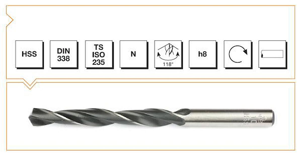 MTE HSS DIN 338/R-N SİL.SAPLI KISA MAT. UCU-HADDELİ 3,2 mm 