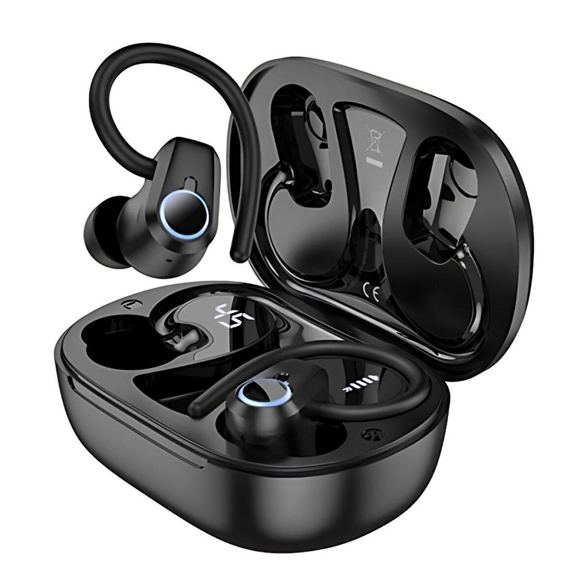 Coofbe Bluetooth Vers.5.3 Kancalı 500mAh Kulakiçi Bluetooth Kulaklık HIFI Şarj Götergeli Stereo Kulaklık