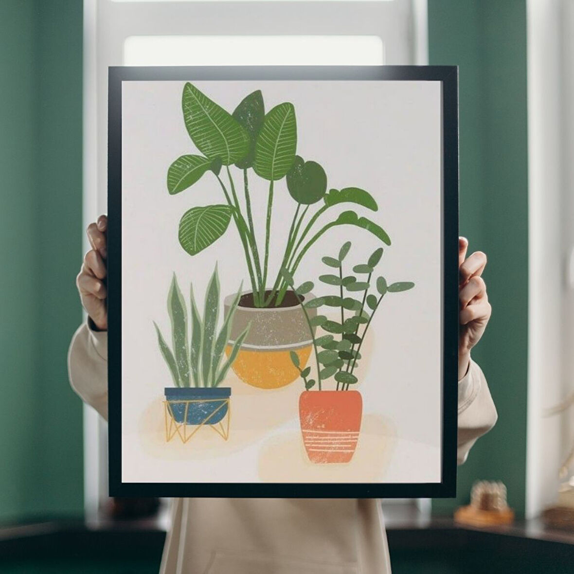 Minimalist Çizim Temalı Güneşin Yaprakları Tasarımlı Poster - Çerçevesiz 