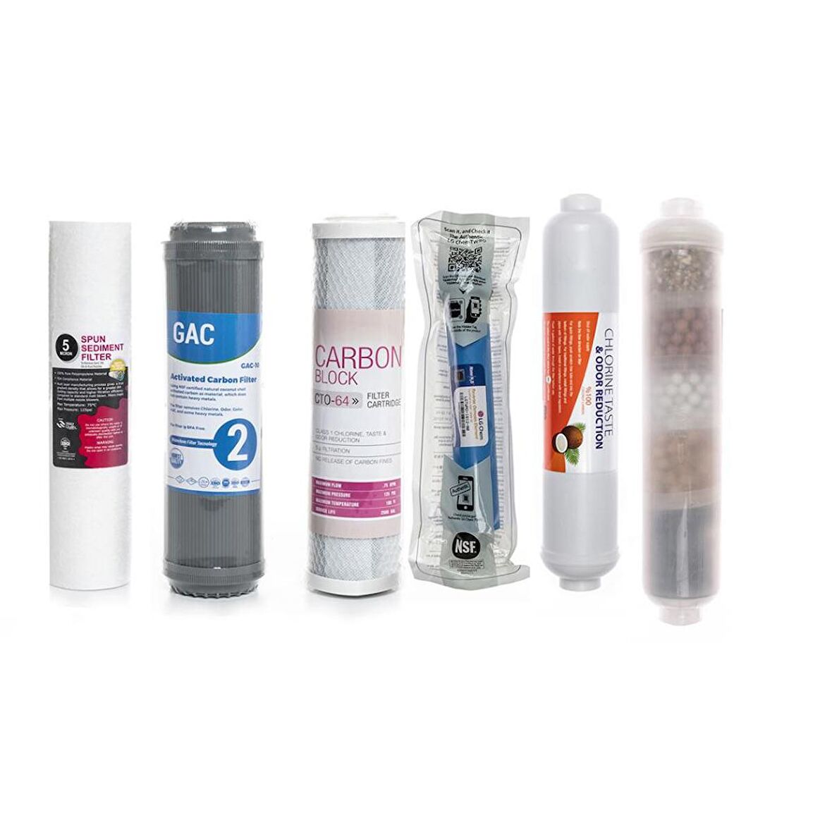 Açık Kasa Arıtma Cihazlarına Uyumlu 6'lı Filtre Seti 10 Aşamalı