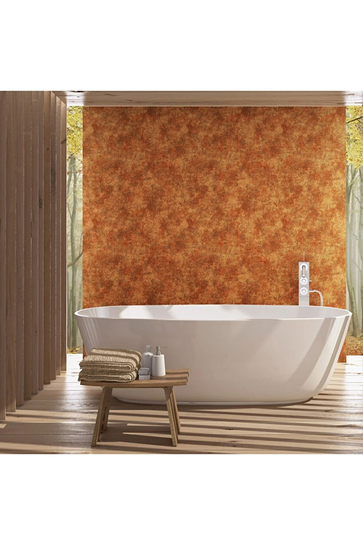 Alfa Soyut Düz Kumaş Dokulu Duvar Kağıdı 3710-5, Turuncu 16,50 M² | Ce, Iso 9001, Iso 10002