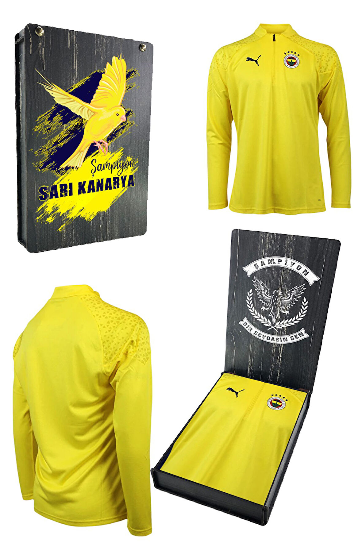 Fenerbahçe Orijinal Lisanslı 23/24 A Takım UV Kutulu Futbolcu Yarım Fermuar Sweat