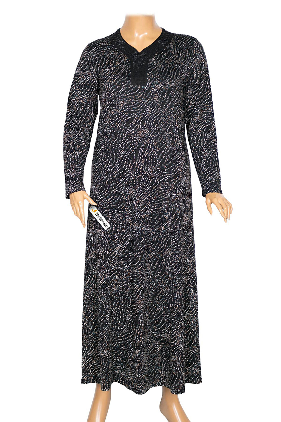 Hesna Kadın Demet Büyük Beden Kuplu Boydan Petrol Elbise D80