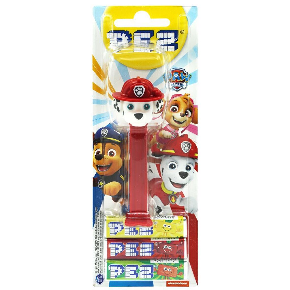 Pez Oyuncaklı Meyve Aromalı Şeker 3 x 8,5 Gram Paw Patrol Serisi Marshall Figürü