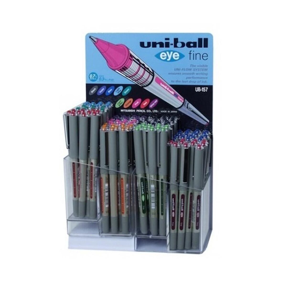 Uni-Ball Roller Kalem Eye Fine Bilye Uç 0.7 MM 120 Li Karışık Renk UB-157