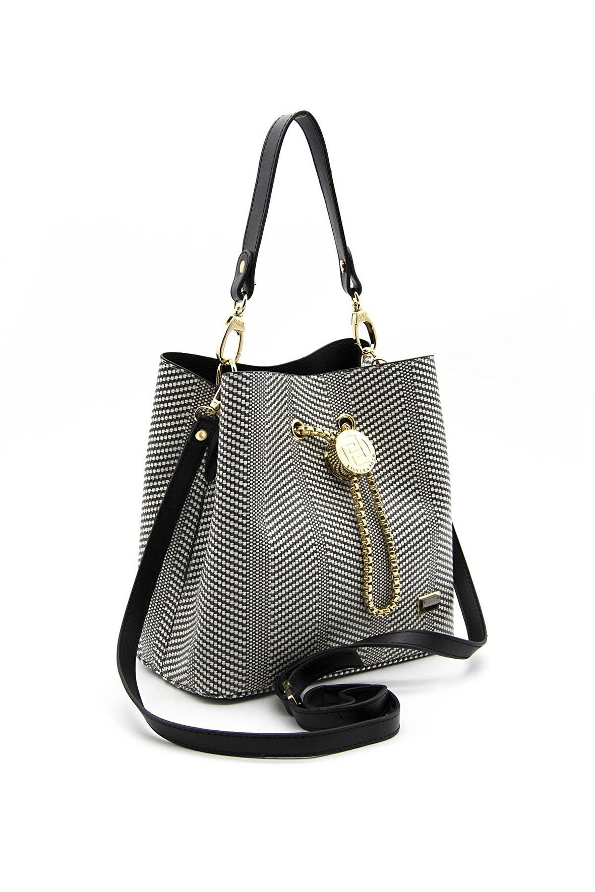 Kadın Çapraz Çanta 967-37249 SİLVER POLO ÇAPRAZ Kadın ÇANTASI M132 SİYAH BEYAZ-MAT SİYAH