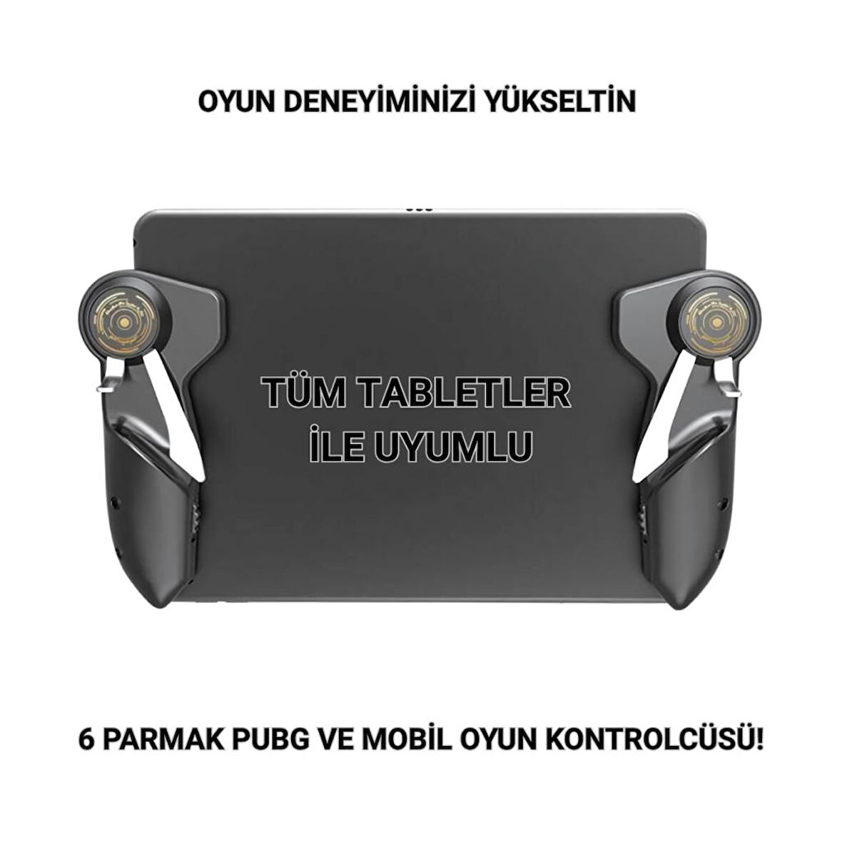 Polham 6 Parmak Tüm Tabletler İle Uyumlu Pubg ve Mobil Oyun Kontrol Adaptörü, Kaymaz Çizmez Joystick