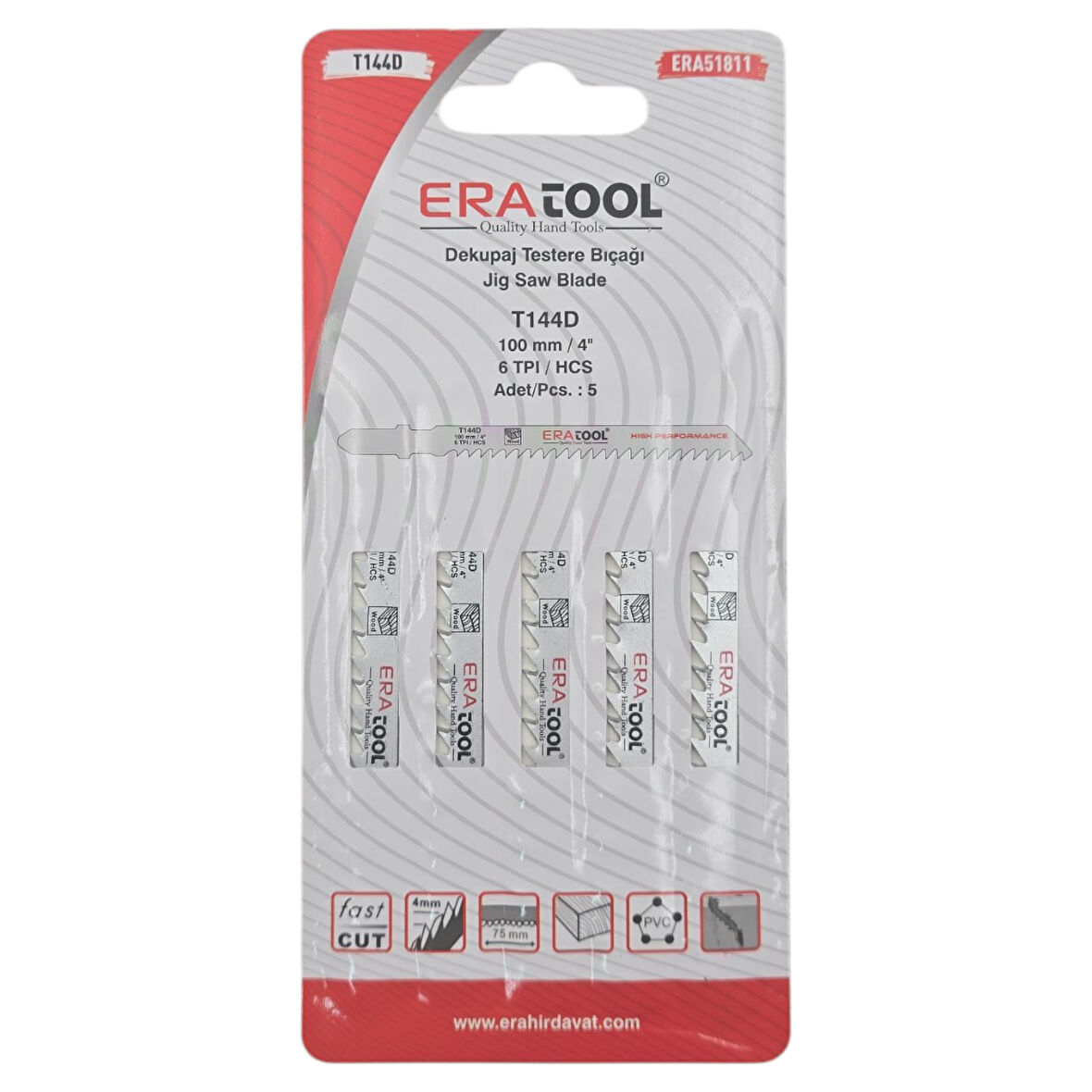 Fixonic Eratool ERA51811 T144D Ahşap Dekupaj Testere Bıçağı (5'li Paket) 