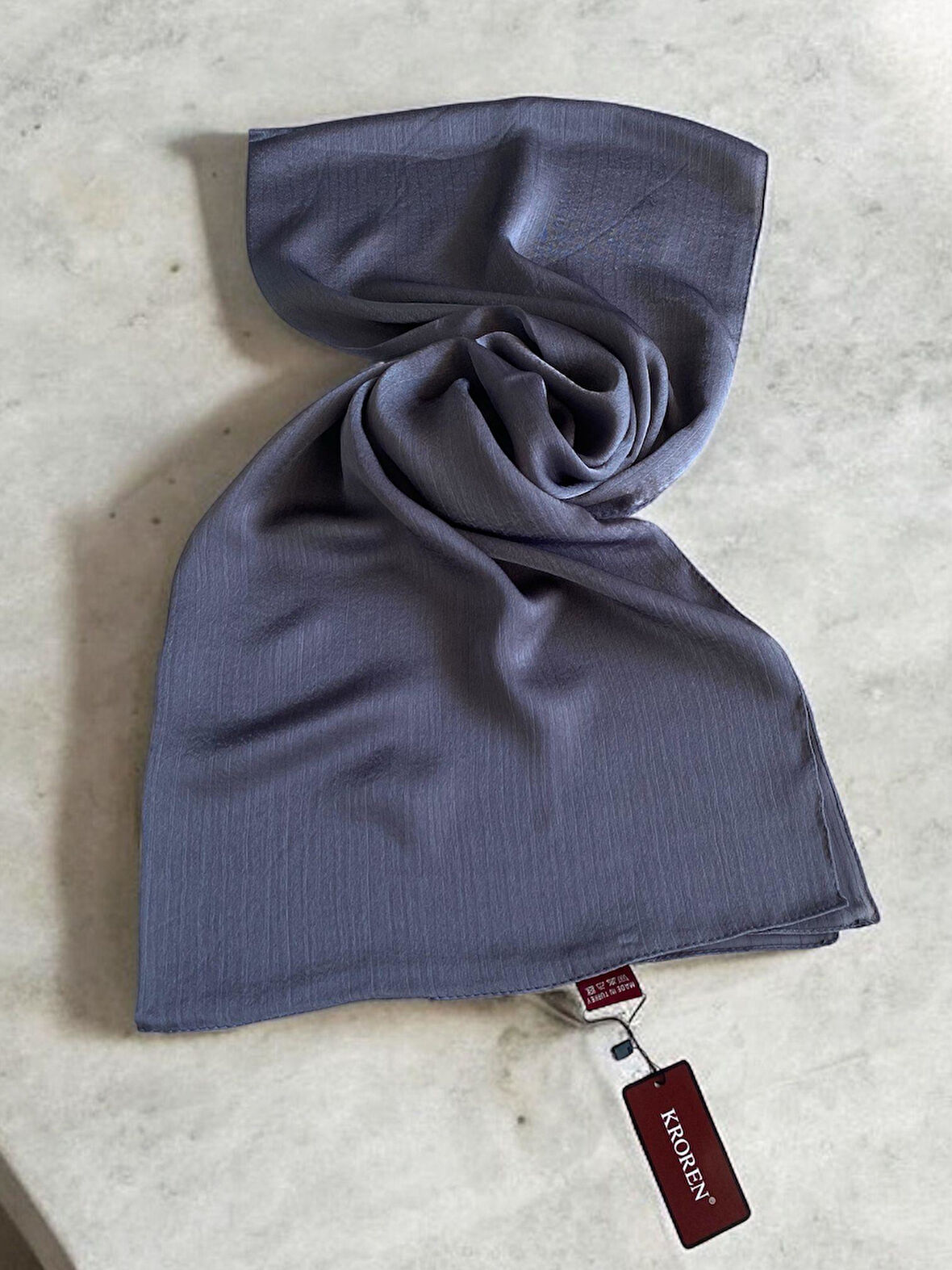 Kroren Jan Jan Koyu Füme Düz Renk Şal 7301-134