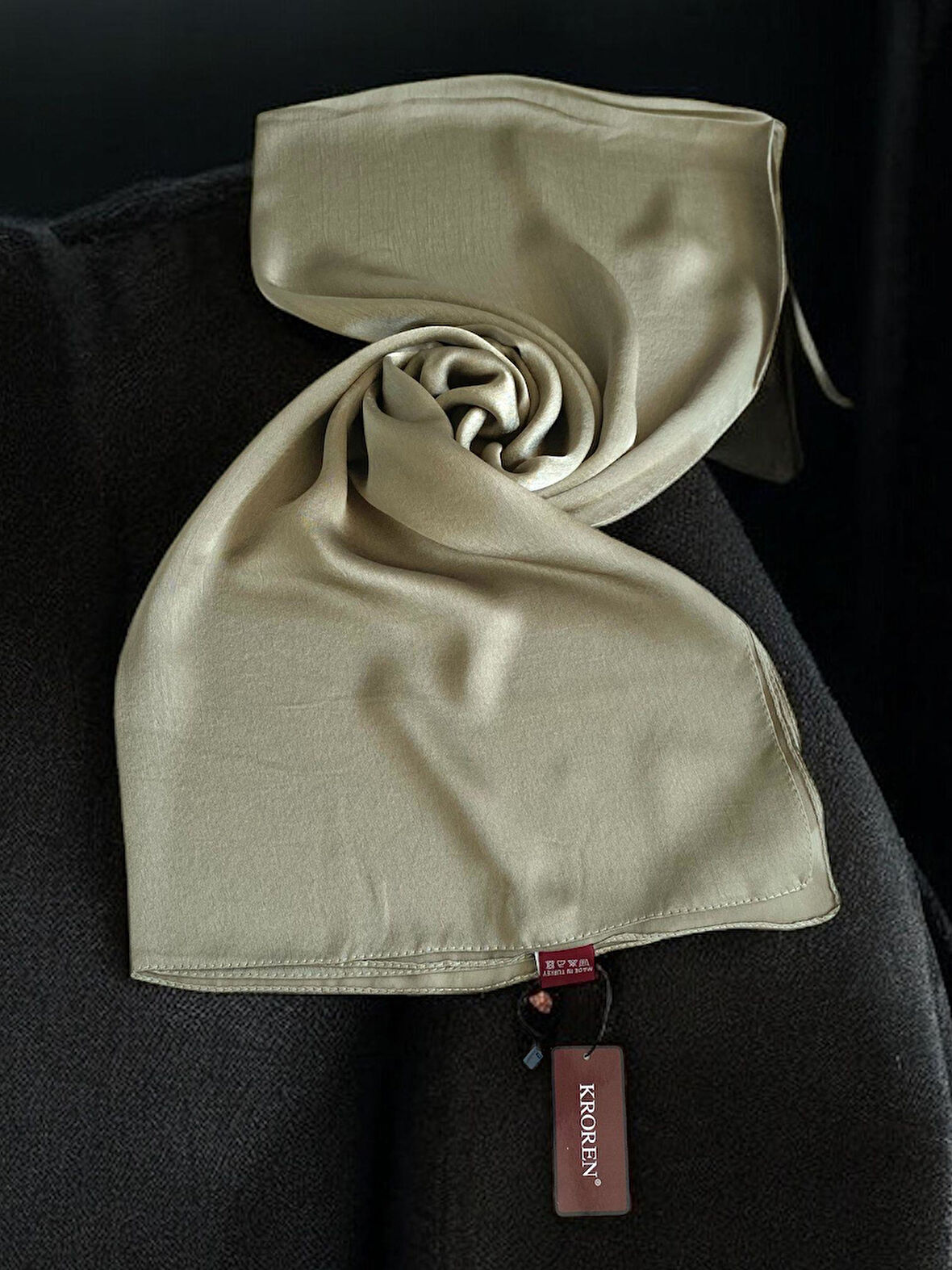 Kroren Jan Jan Küf Yeşili Düz Renk Şal 7301-1065